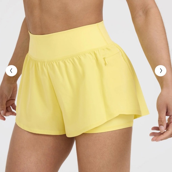 oner active unified double layer shorts in lemon yellow - Picture 1 of 9